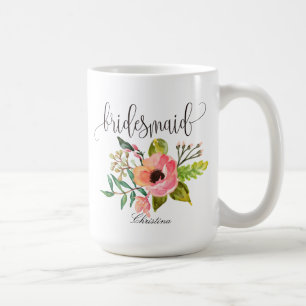 Bridesmaid Floral Personalisiert Wedding -6 Kaffeetasse