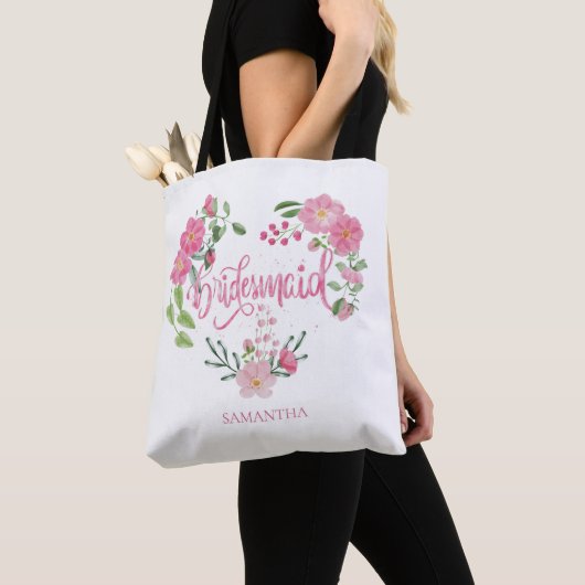 Bridesmaid Floral Personalized Name Tasche (Von Nahem)