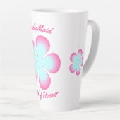 Bridesmaid Floral Pink Blue Trauzeugin Milchtasse (Rechte Ecke)