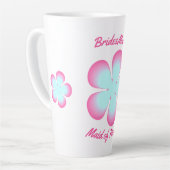 Bridesmaid Floral Pink Blue Trauzeugin Milchtasse (Linke Ecke)