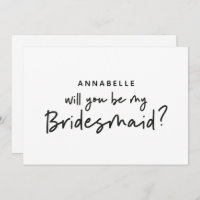 Bridesmaid fordern moderne Schwarz-weiße Typografi