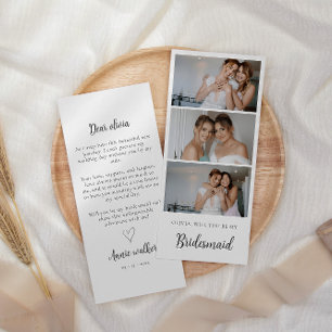 Bridesmaid Foto Strip 3 Pictures Vorschlag Card Save The Date
