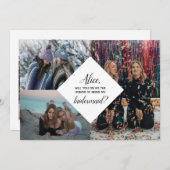 Bridesmaid Foto Vorschlag Diamond Collage Modern Einladung (Vorne/Hinten)