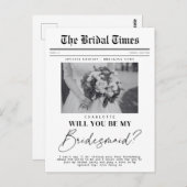 Bridesmaid fragend, anpassbare Zeitung Postkarte (Vorne/Hinten)