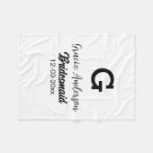 Bridesmaid fügen Name monogramm einfach minimalmod Fleecedecke (Vorderseite (Horizontal))