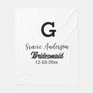 Bridesmaid fügen Name monogramm einfach minimalmod Fleecedecke