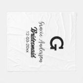 Bridesmaid fügen Name monogramm einfach minimalmod Fleecedecke (Vorderseite (Horizontal))