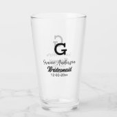 Bridesmaid fügen Name monogramm einfach minimalmod Glas (Rückseite)