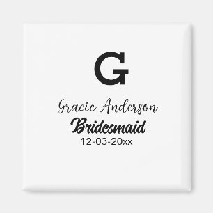 Bridesmaid fügen Name monogramm einfach minimalmod Magnet