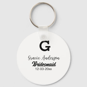 Bridesmaid fügen Name monogramm einfach minimalmod Schlüsselanhänger