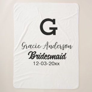 Bridesmaid fügen Name monogramm einfach minimalmod Sherpadecke