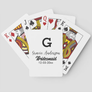 Bridesmaid fügen Name monogramm einfach minimalmod Spielkarten