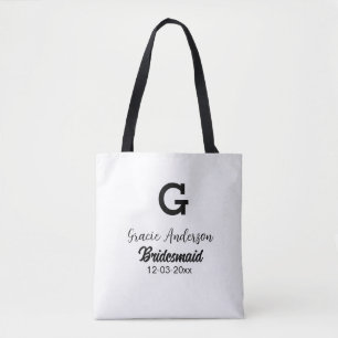 Bridesmaid fügen Name monogramm einfach minimalmod Tasche