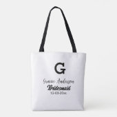 Bridesmaid fügen Name monogramm einfach minimalmod Tasche (Rückseite)