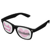 Bridesmaid Gastgeschenk Hochzeit Black Pink Name A Sonnenbrille (Schrägansicht)