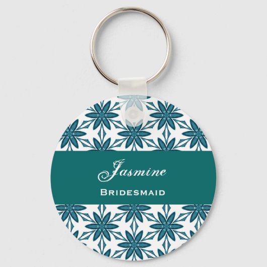 Bridesmaid Gastgeschenk Hochzeit Green Star Blume  Schlüsselanhänger (Vorderseite)