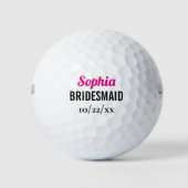 Bridesmaid Gastgeschenk Hochzeit Junggeselinnen-Ab Golfball (Vorderseite)