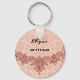 Bridesmaid Gastgeschenk Hochzeit Peach Vintag B029 Schlüsselanhänger