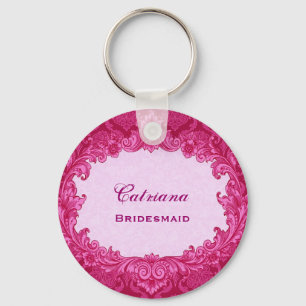 Bridesmaid Gastgeschenk Hochzeit Pink Vintag Damas Schlüsselanhänger