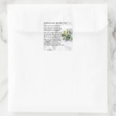 Bridesmaid Gedicht Wedding Bouquet Quadratischer Aufkleber (Tasche)