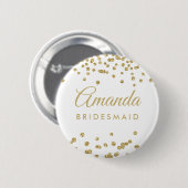 Bridesmaid Gefallen Gold Imitate Glitzer Confetti  Button (Vorne & Hinten)