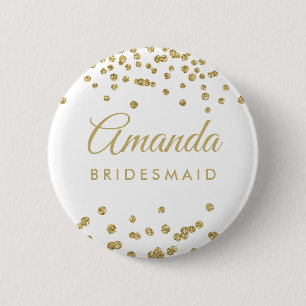 Bridesmaid Gefallen Gold Imitate Glitzer Confetti Button