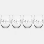 Bridesmaid Geschenk Custom Wine Glass Trinkbehälte Weinglas Ohne Stiel (Vorderseite)