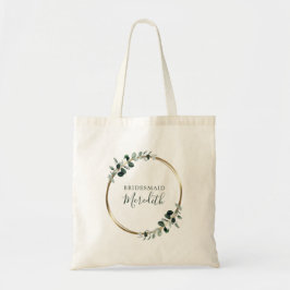 Bridesmaid-Geschenk Eucalyptus Gold Monogram Tragetasche