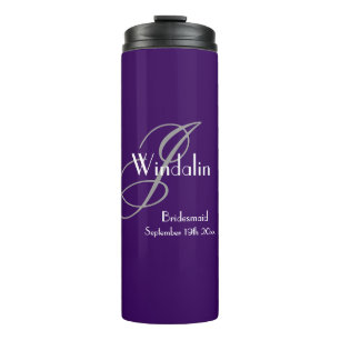 Bridesmaid Geschenk Hochzeit Moderne Monogramm Nam Thermosbecher