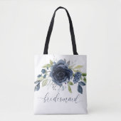 Bridesmaid Geschenk Hochzeit Party Marine Blue Sil Tasche (Vorderseite)
