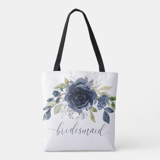 Bridesmaid Geschenk Hochzeit Party Marine Blue Sil Tasche (Rückseite)