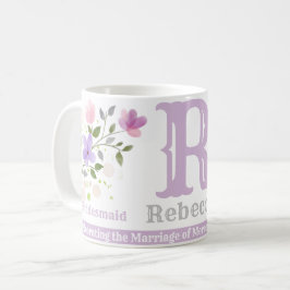 Bridesmaid Geschenk mit Name & Initial. Blumendesi Kaffeetasse