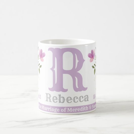 Bridesmaid Geschenk mit Name & Initial. Blumendesi Kaffeetasse (Mittel)