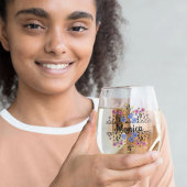 Bridesmaid-Geschenk, Modernes elegantes Monogramm Weinglas Ohne Stiel