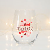 Bridesmaid-Geschenk, Modernes elegantes Monogramm Weinglas Ohne Stiel