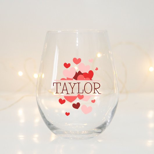 Bridesmaid-Geschenk, Modernes elegantes Monogramm Weinglas Ohne Stiel