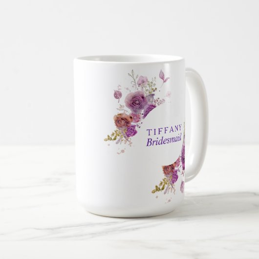 Bridesmaid Geschenk Wasserfarben Kaffeetasse (VorderseiteRechts)