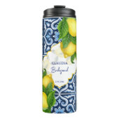 Bridesmaid Geschenke favorisiert blaue Fliesen Zit Thermosbecher (Vorderseite)