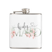 Bridesmaid Geschenke Flask Floral Wedding Party Ge Flachmann (Vorderseite)