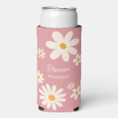 Bridesmaid-Geschenke Retro daisy Wüste rosa Brauch Selters Dosenkühler (Seltzer Vorderseite)