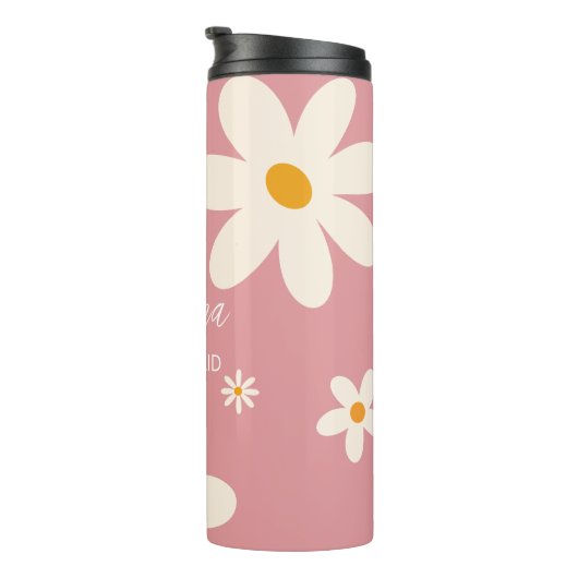Bridesmaid-Geschenke Retro daisy Wüste rosa Brauch Thermosbecher (Nach rechts gedreht)