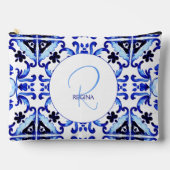 Bridesmaid-Geschenke Talavera blauen Fliesen Monog Zubehörtasche (Vorderseite)