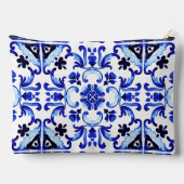 Bridesmaid-Geschenke Talavera blauen Fliesen Monog Zubehörtasche (Rückseite)