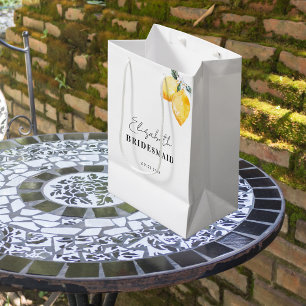 Bridesmaid-Geschenktasche mit farbigen Zitronen un Mittlere Geschenktüte
