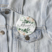 Bridesmaid gibt White Roses Thema Personalisiert Button (Beispiel)