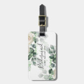 Bridesmaid gibt White Roses Thema Personalisiert Gepäckanhänger (Vorderseite vertikal)