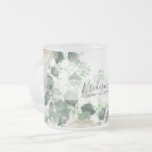 Bridesmaid gibt White Roses Thema Personalisiert Mattglastasse (Vorderseite Links)