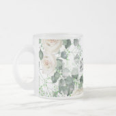 Bridesmaid gibt White Roses Thema Personalisiert Mattglastasse (Links)