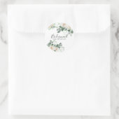 Bridesmaid gibt White Roses Thema Personalisiert Runder Aufkleber (Tasche)