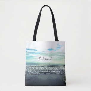 Bridesmaid Gift Beach Ocean Abstrakt Blue Niedlich Tasche